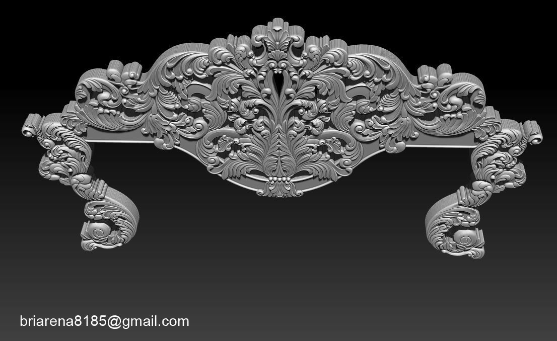 Classic Bed  3D relief models 3D print model_13