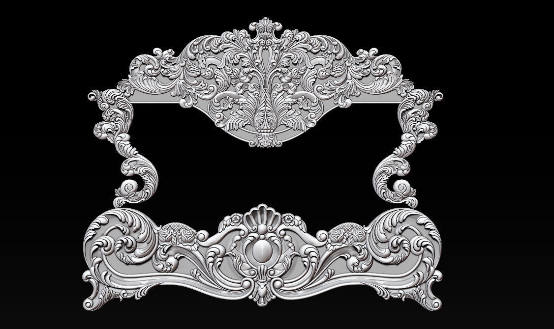 Classic Bed  3D relief models 3D print model_42