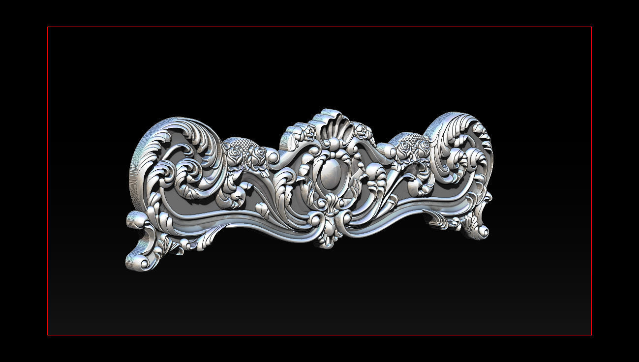 Classic Bed  3D relief models 3D print model_37