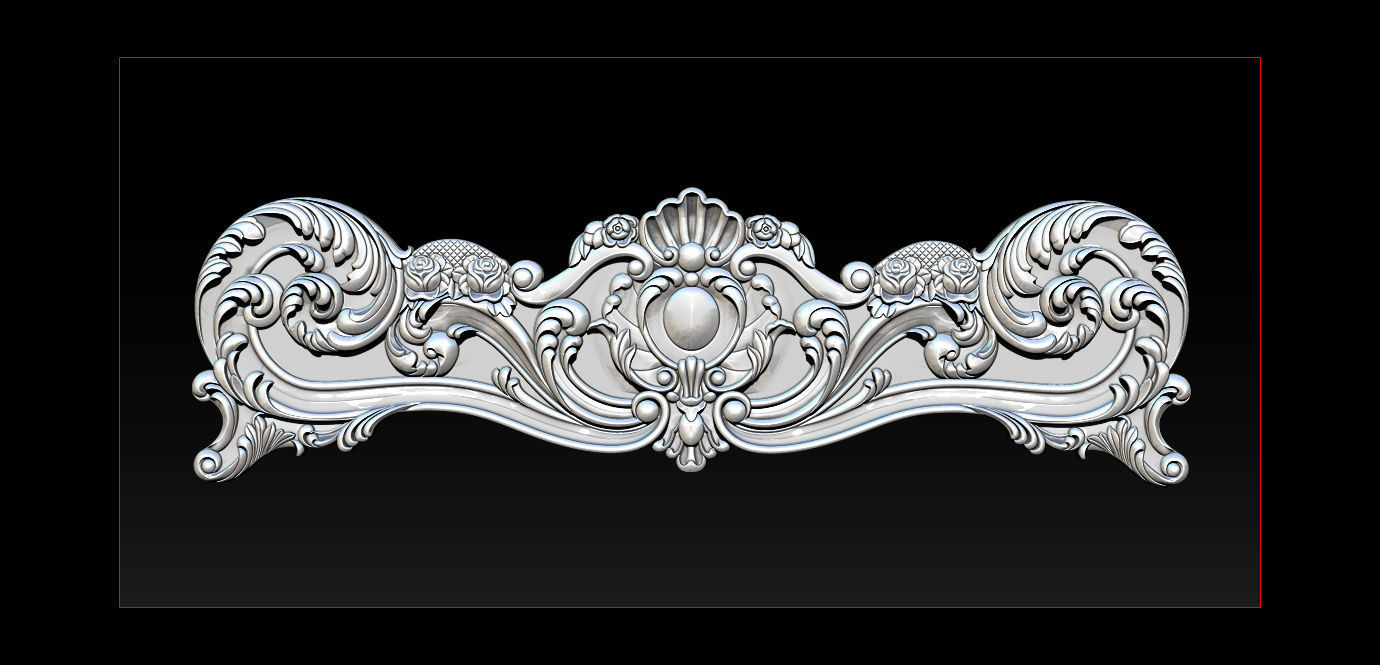 Classic Bed  3D relief models 3D print model_22