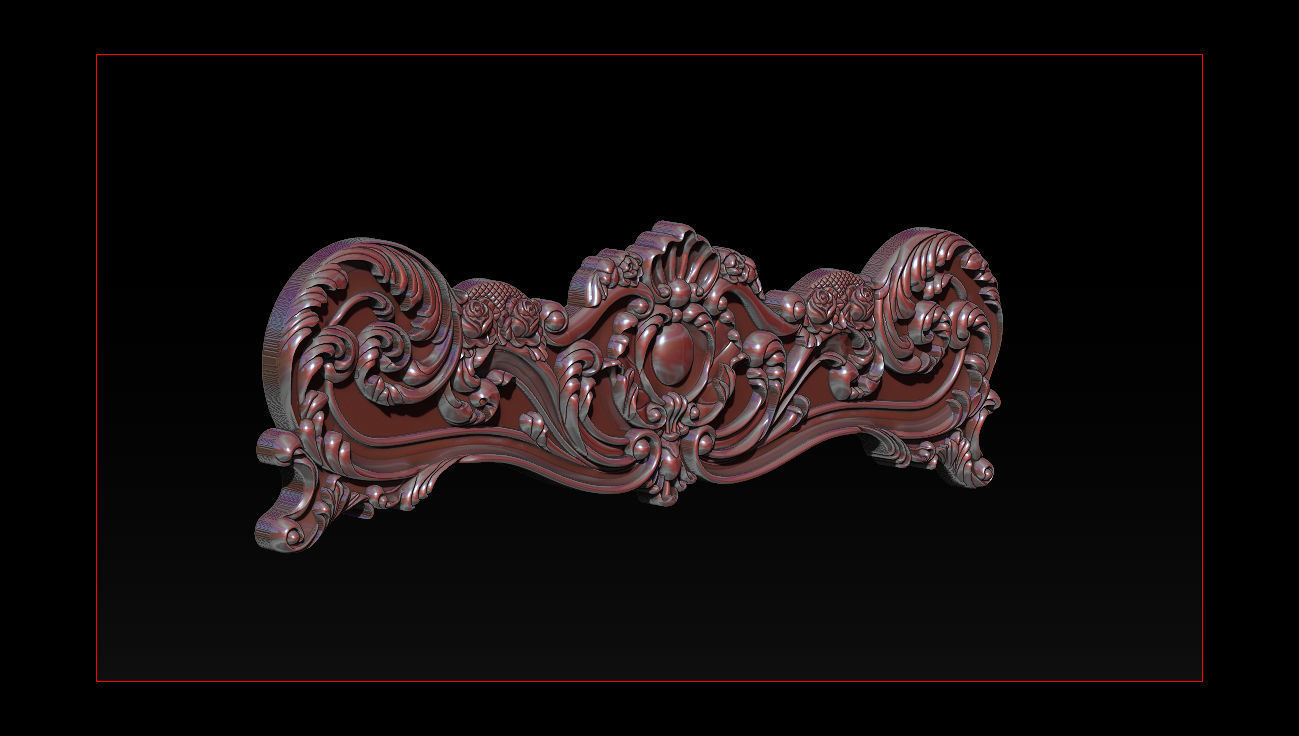 Classic Bed  3D relief models 3D print model_34