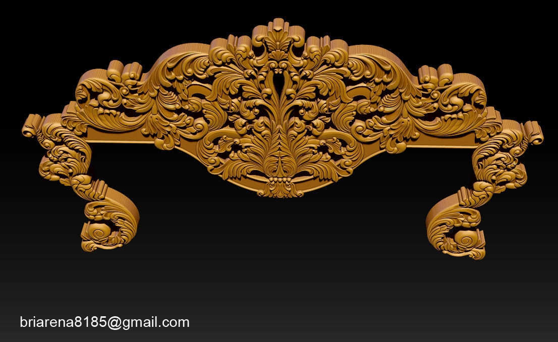 Classic Bed  3D relief models 3D print model_19