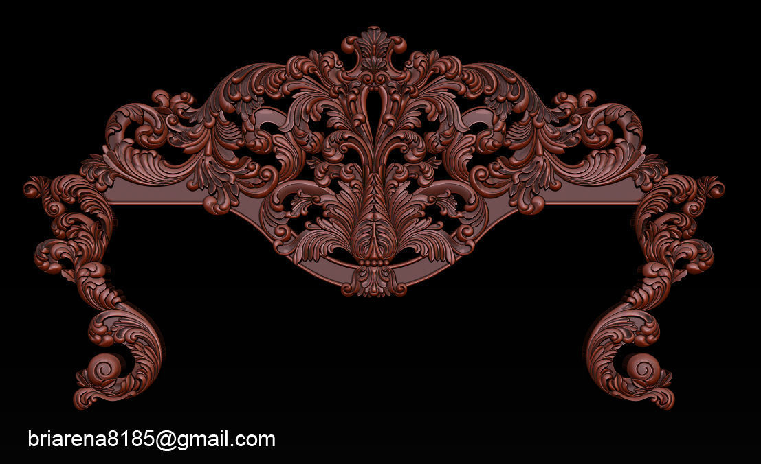 Classic Bed  3D relief models 3D print model_11