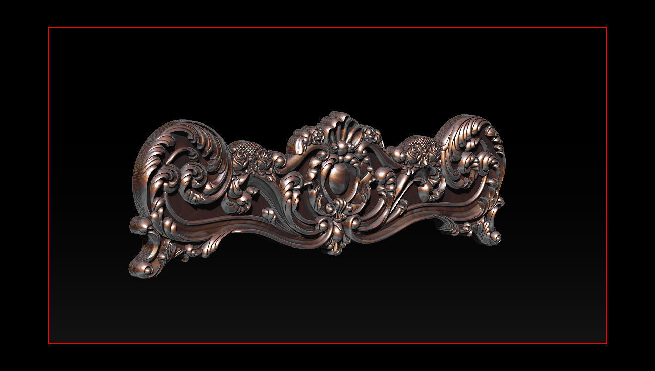 Classic Bed  3D relief models 3D print model_38