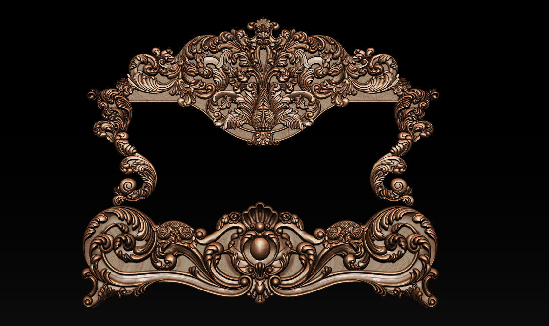 Classic Bed  3D relief models 3D print model_39