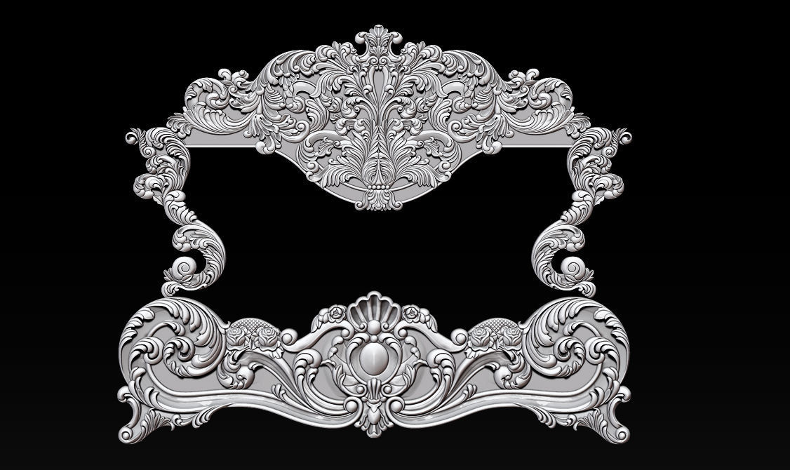 Classic Bed  3D relief models 3D print model_41