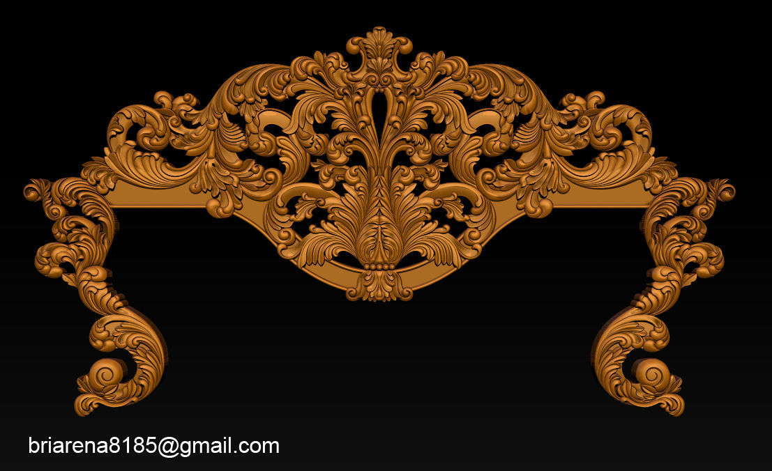 Classic Bed  3D relief models 3D print model_3