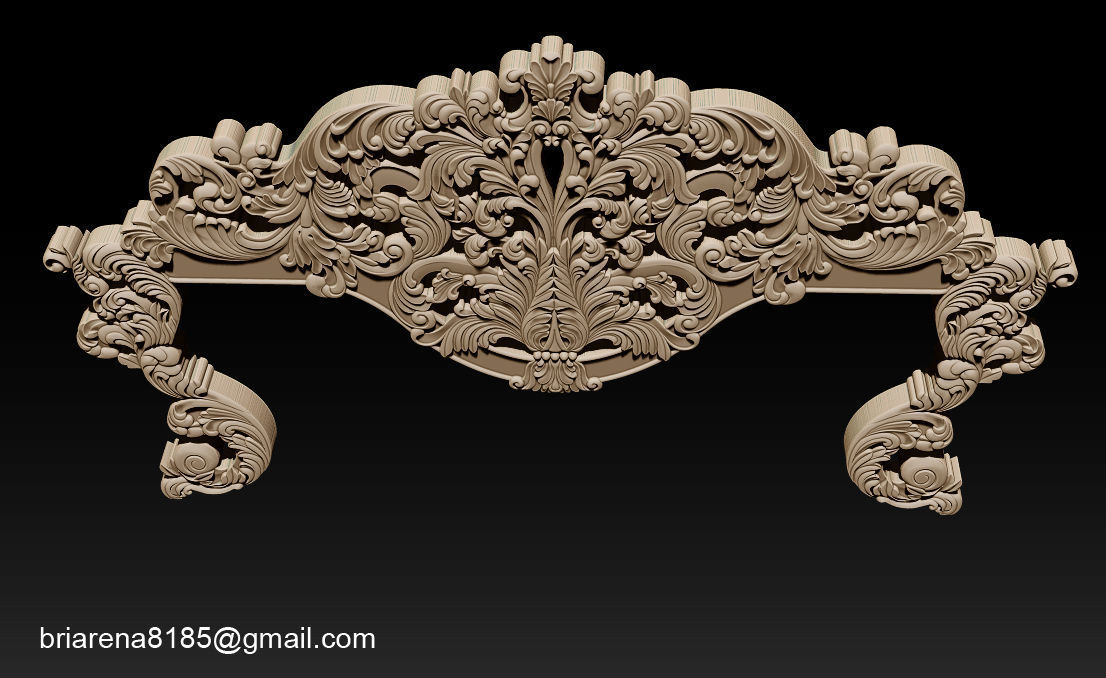 Classic Bed  3D relief models 3D print model_16