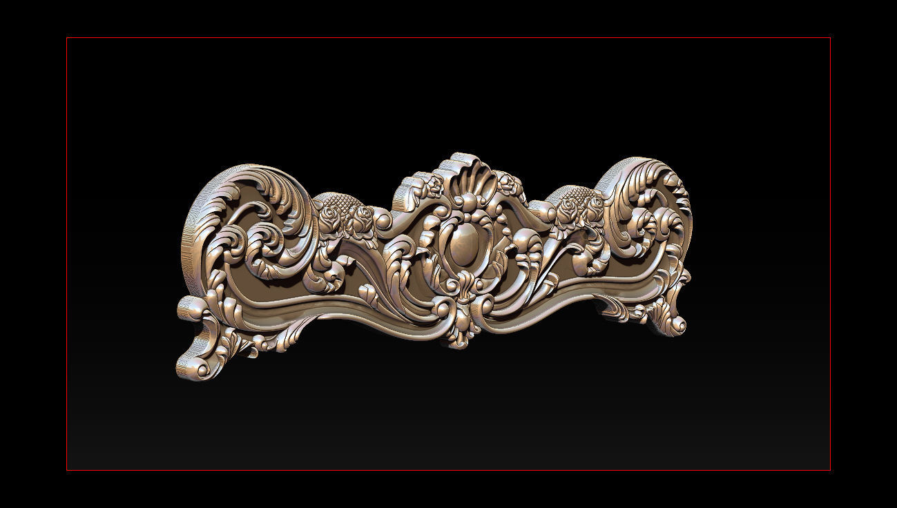 Classic Bed  3D relief models 3D print model_35