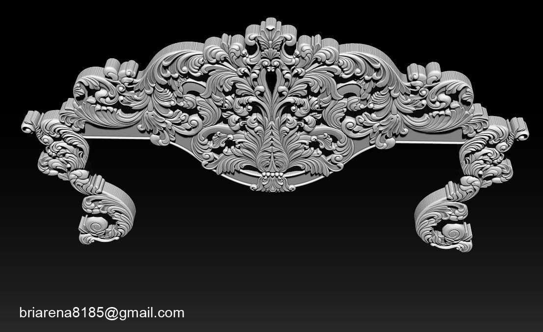 Classic Bed  3D relief models 3D print model_14