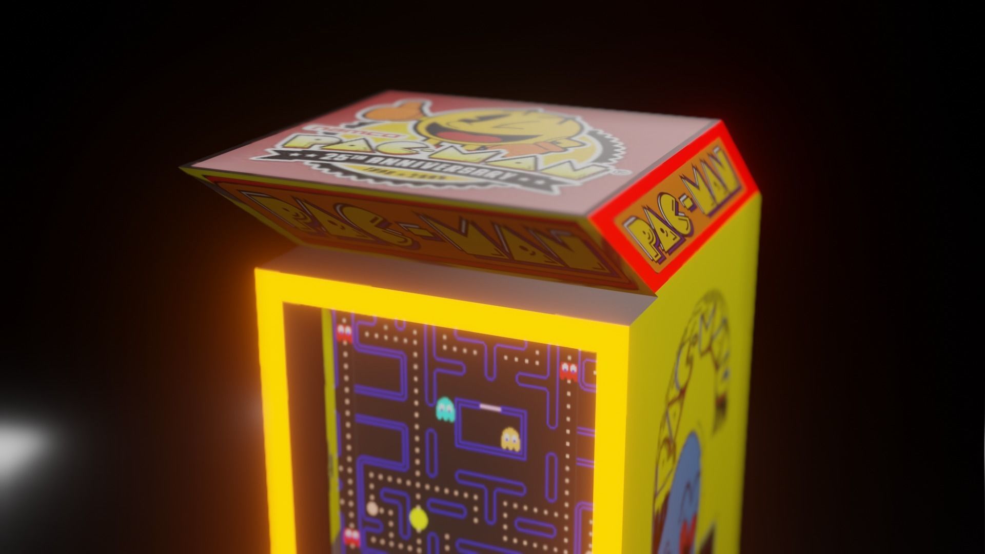 Arcade Machine Pacman Version Low-poly 3D model_3