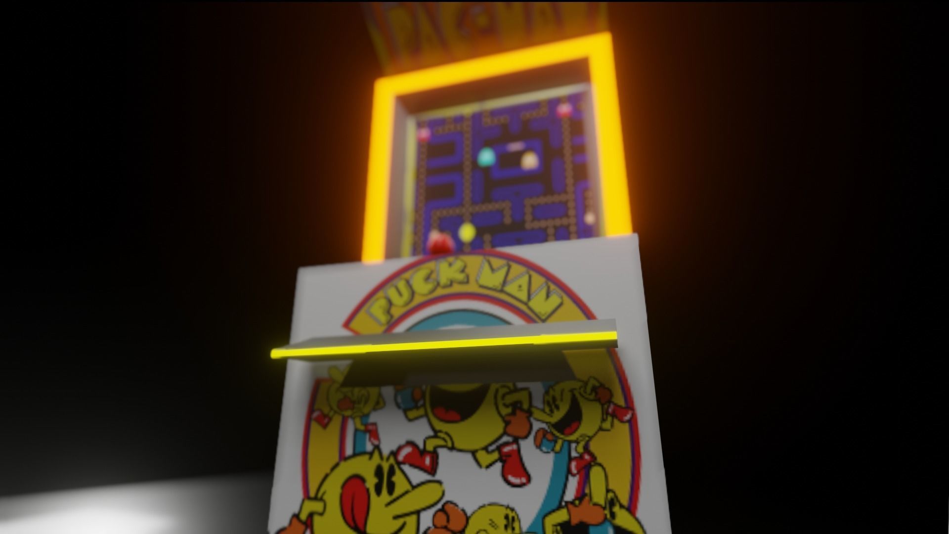 Arcade Machine Pacman Version Low-poly 3D model_2