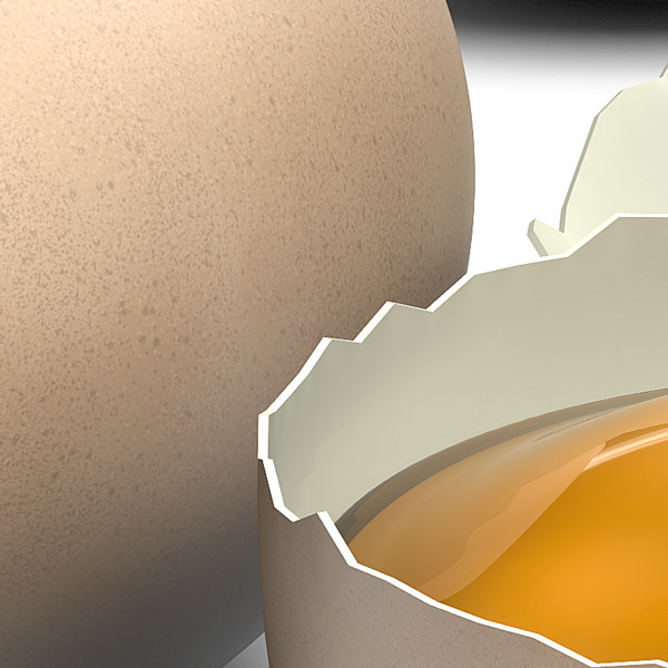 Intact and broken eggs 3D model_3