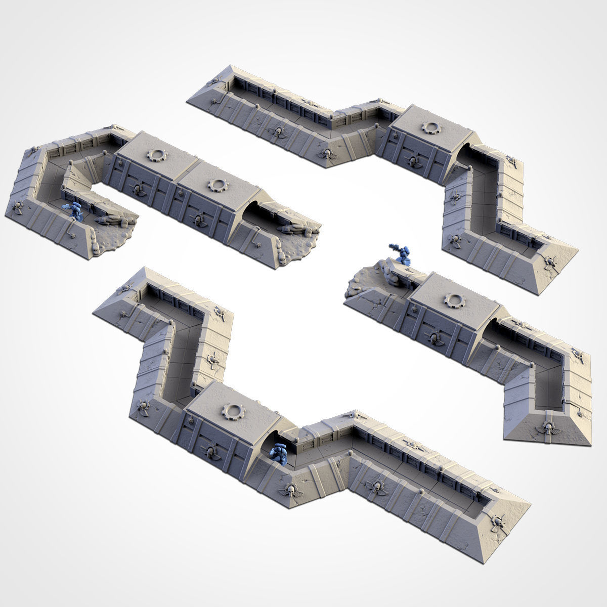 TRENCHES stl files for battle builder 3D print model_1