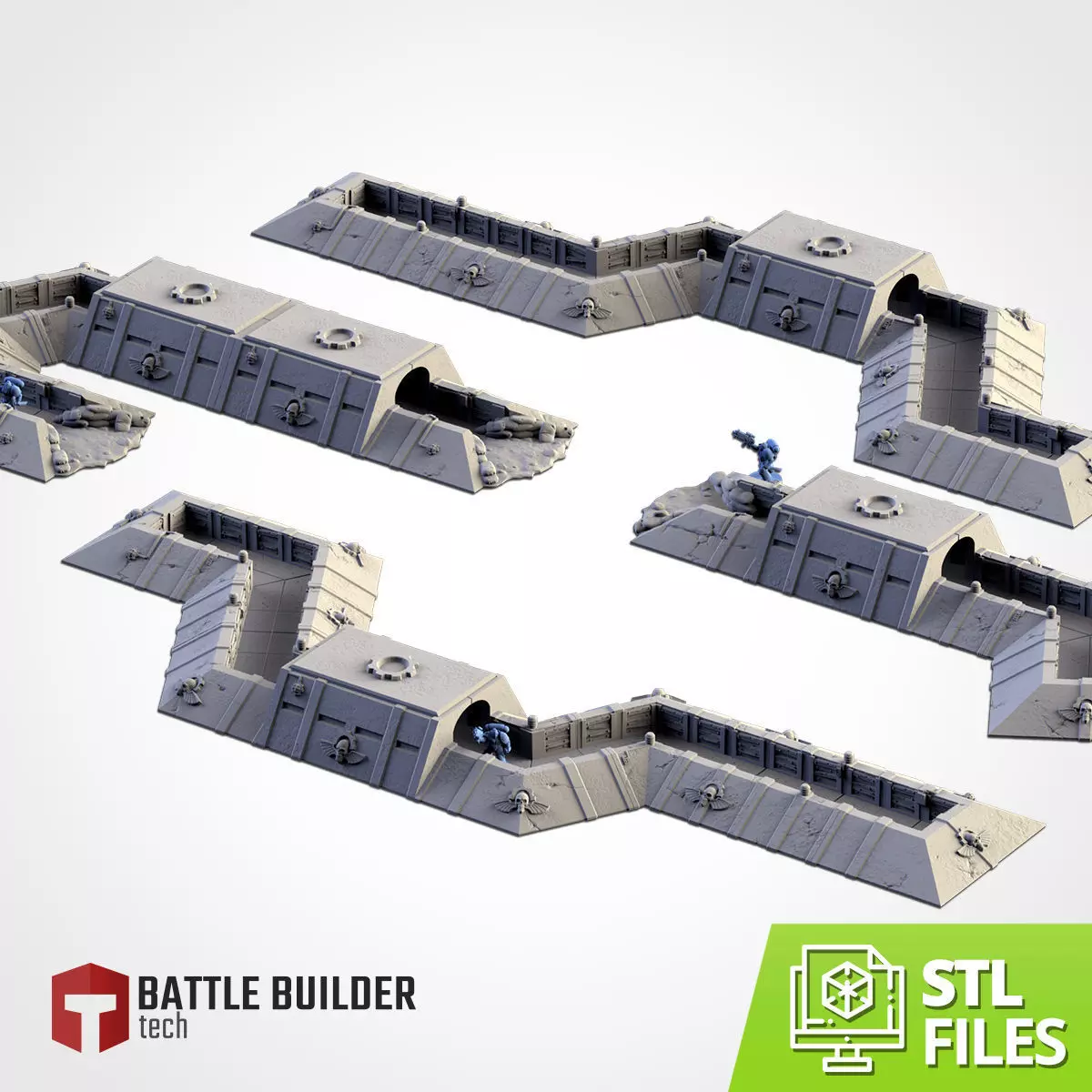 TRENCHES stl files for battle builder 3D print model_0