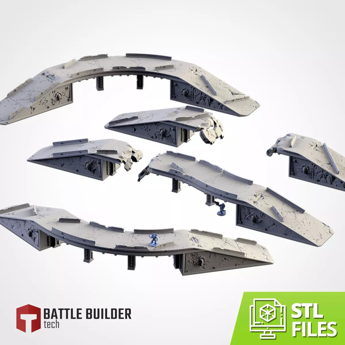 BRIDGES stl files for battle builder 3D print model