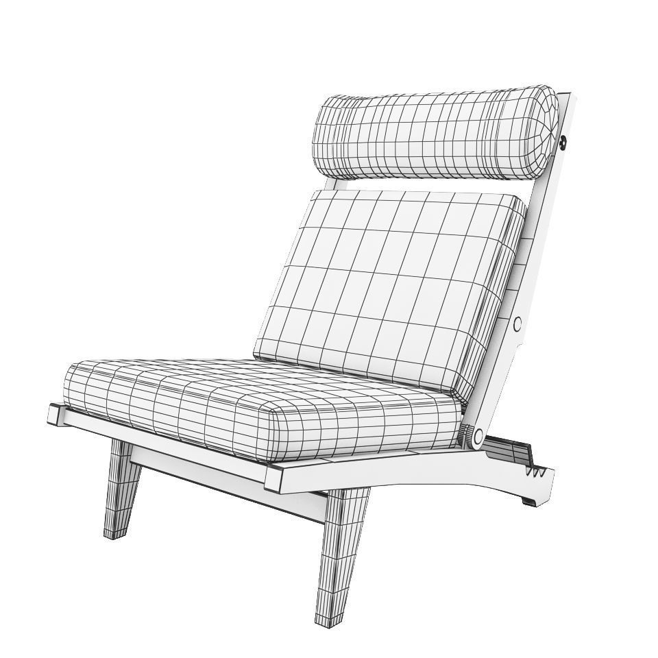 Low Lounge Chair by Hans J Wegner 3D model_4
