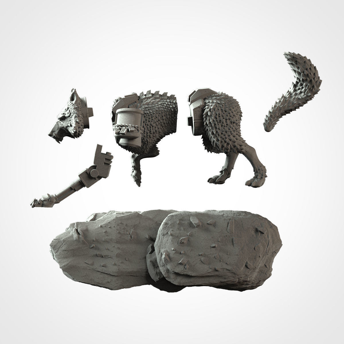 Wolffang  Wolf  3D print model_3