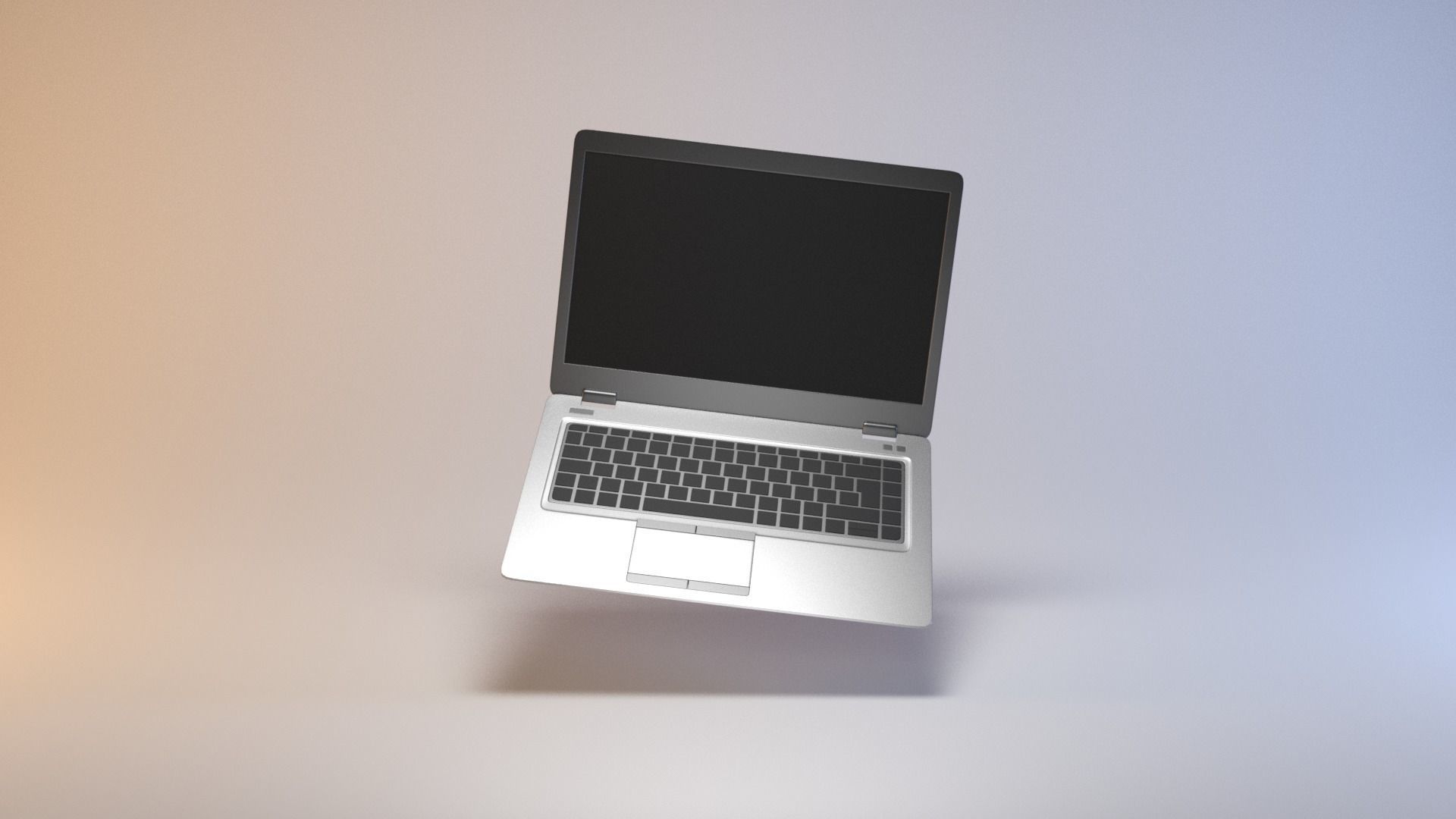 Thin modern laptop notebook Low-poly 3D model_6