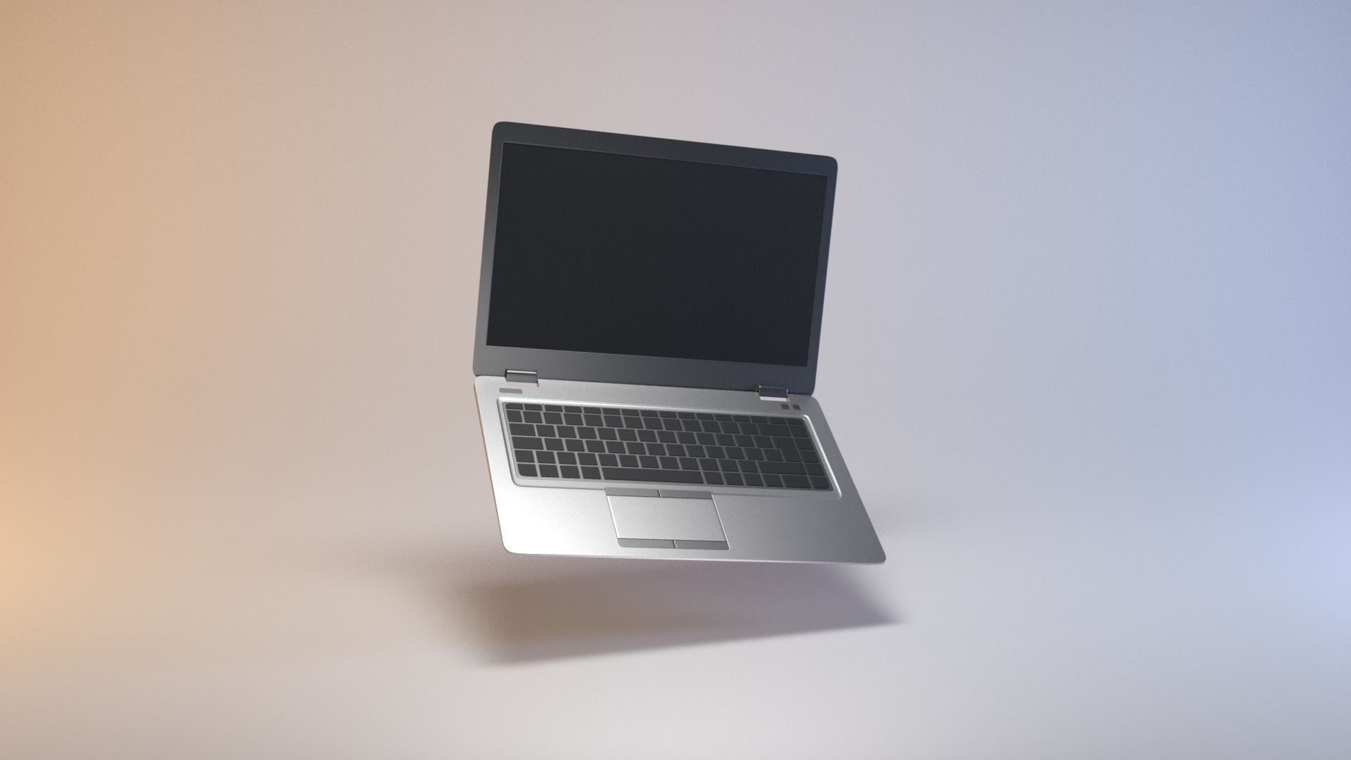 Thin modern laptop notebook Low-poly 3D model_7