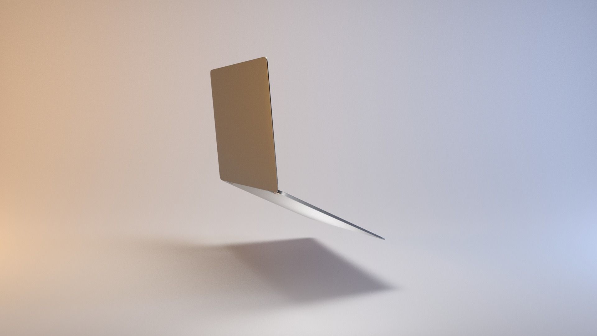 Thin modern laptop notebook Low-poly 3D model_9