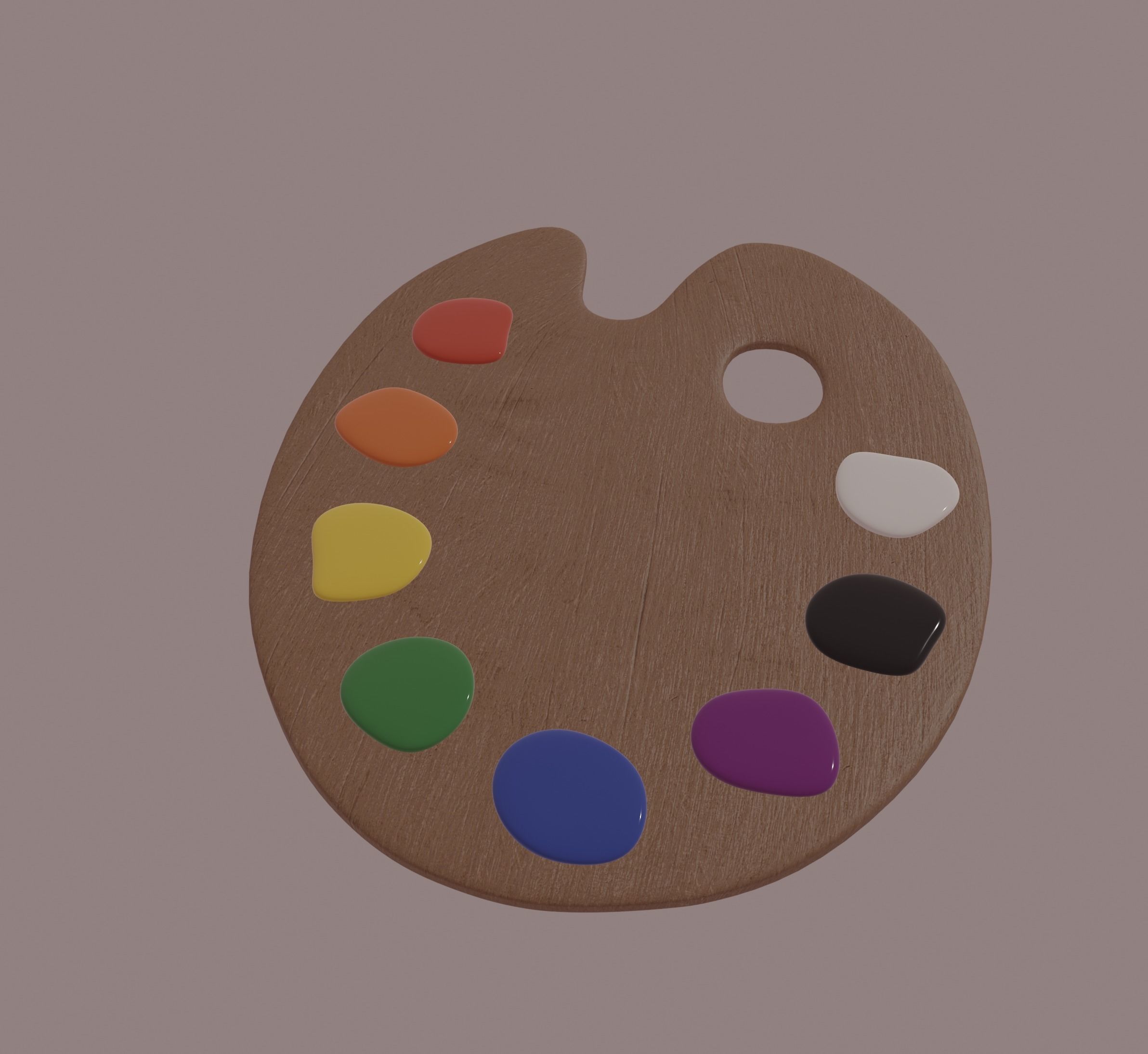 Painting Palette 3D model_4