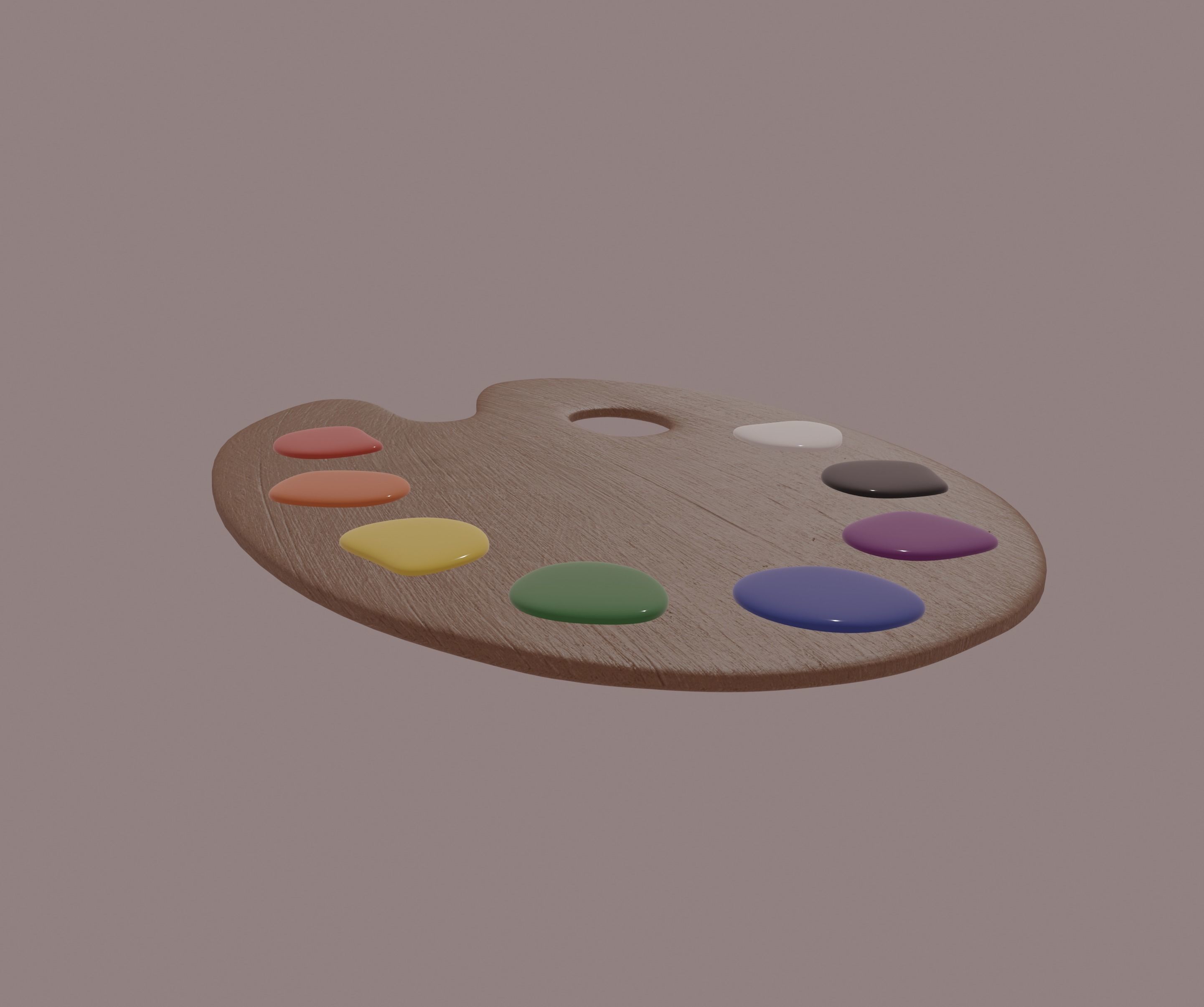 Painting Palette 3D model_3