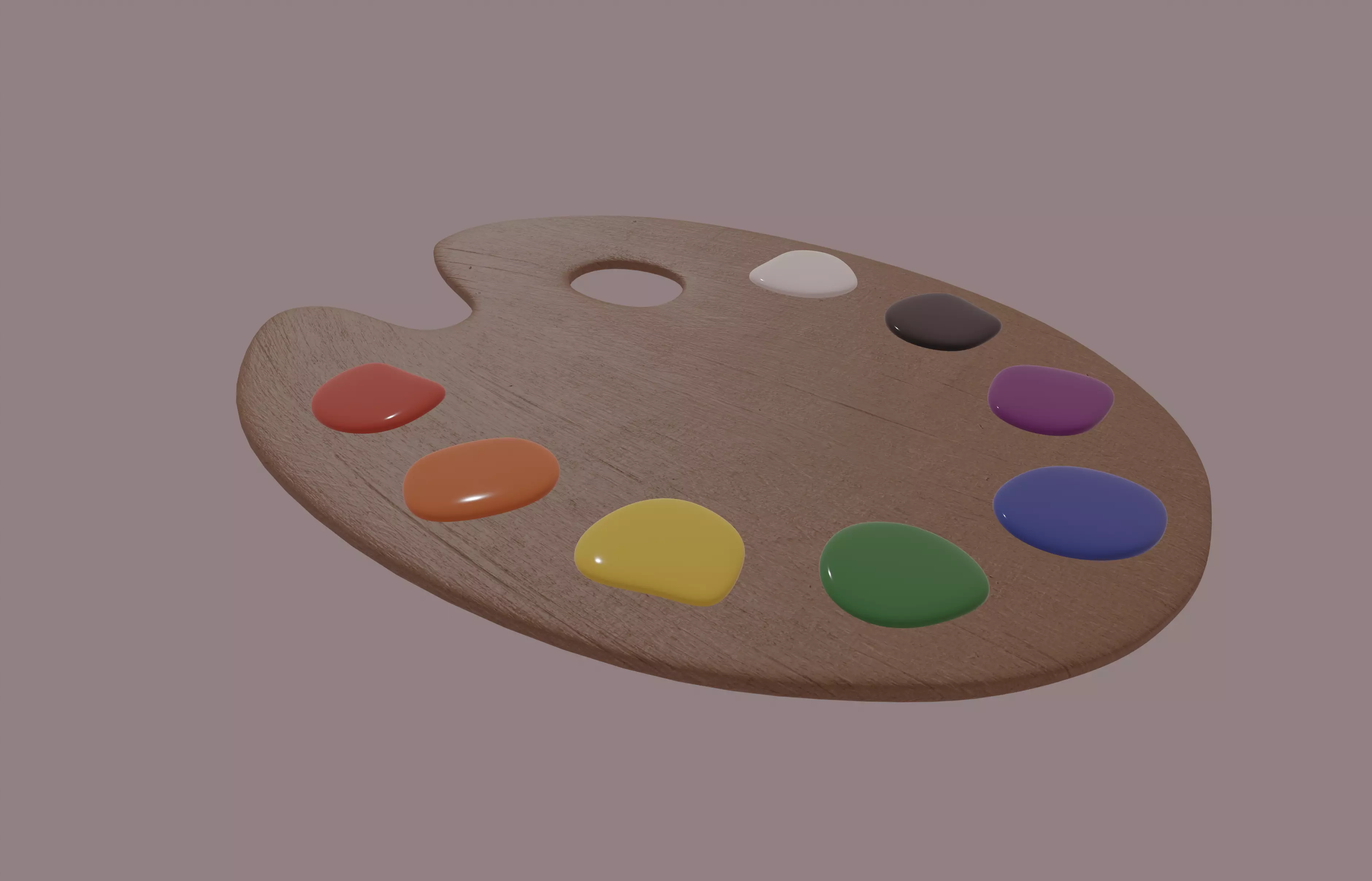 Painting Palette 3D model_0