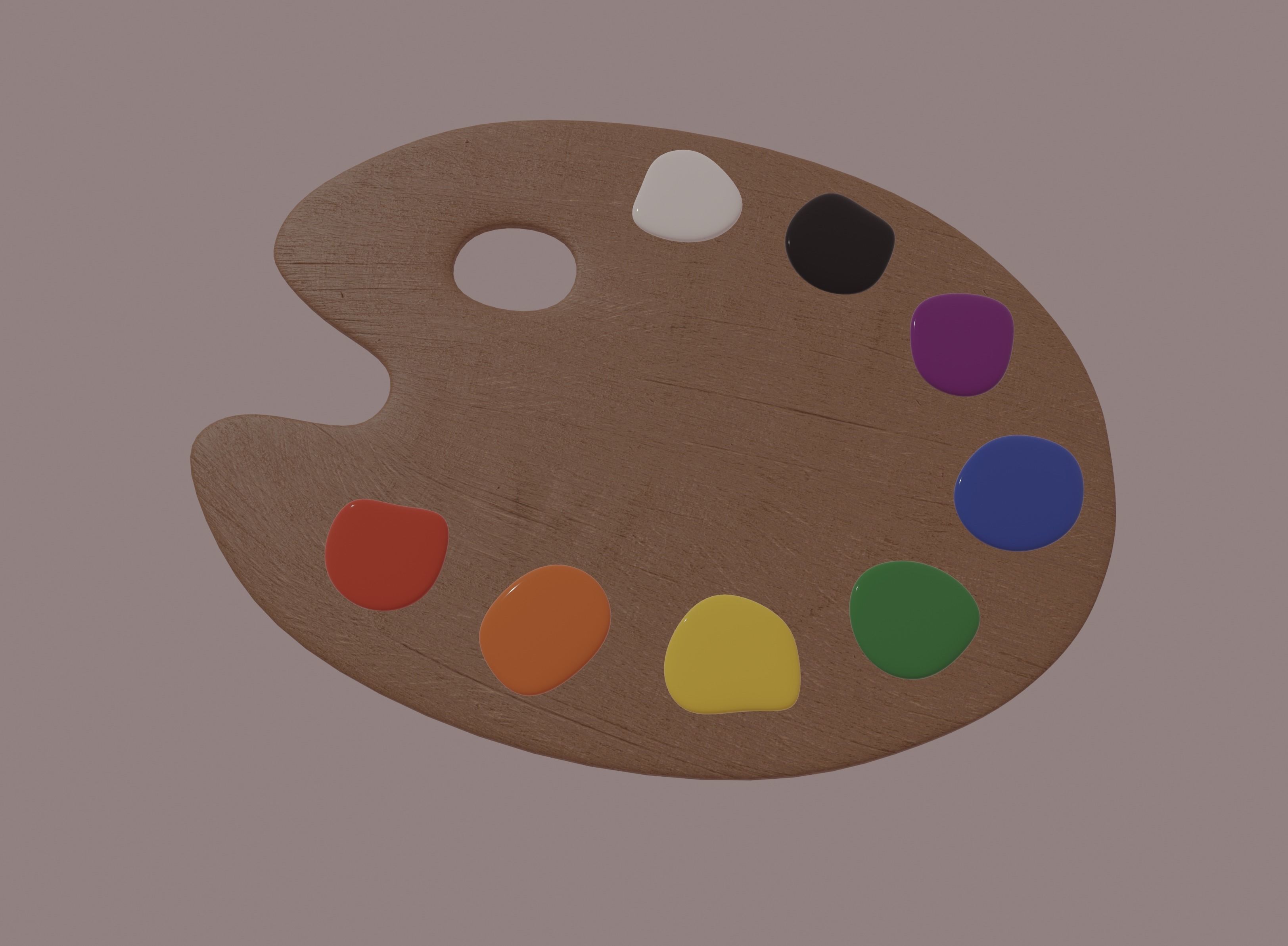 Painting Palette 3D model_1
