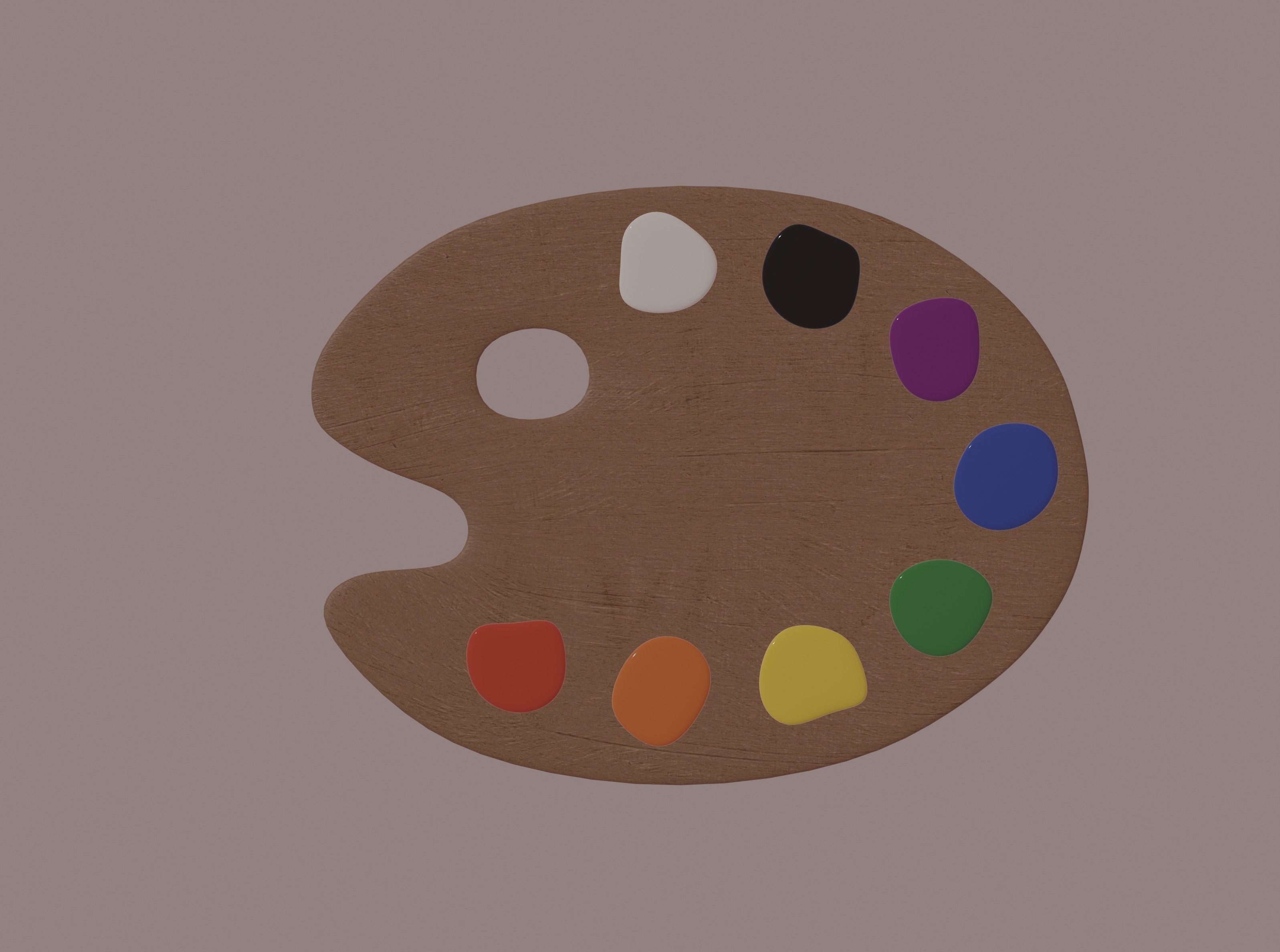 Painting Palette 3D model_7
