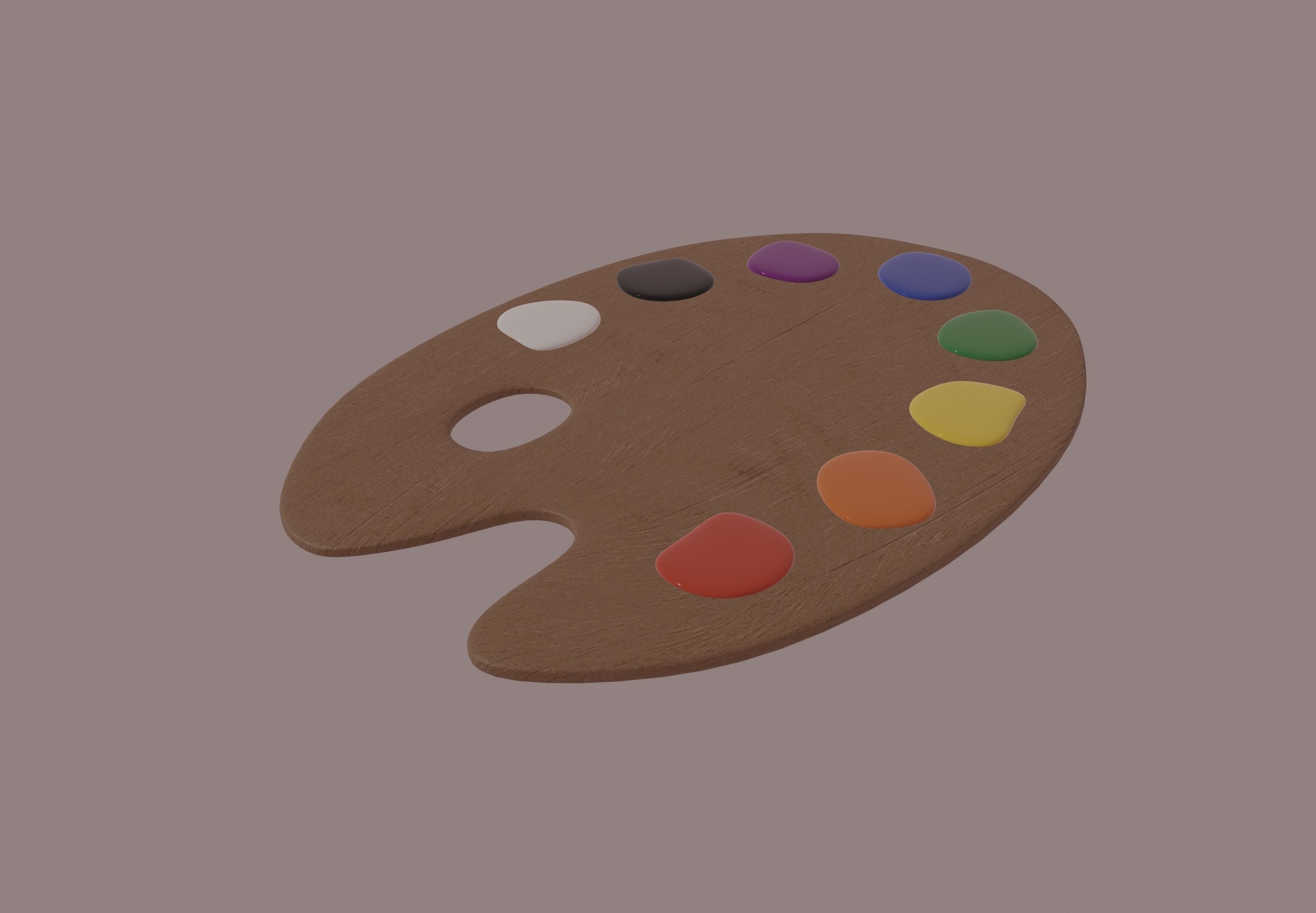 Painting Palette 3D model_2