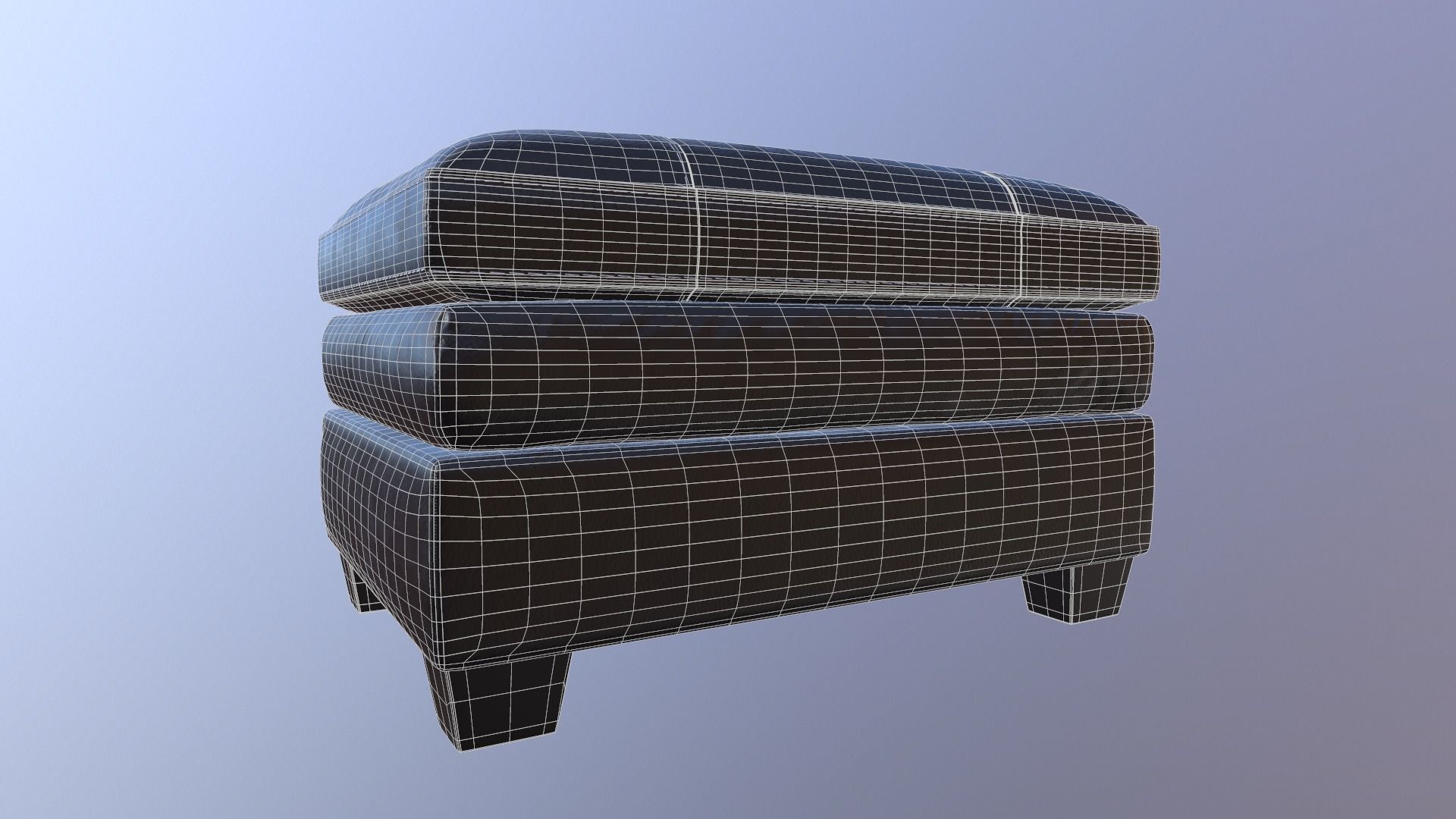 Gleason chair ottoman Low-poly 3D model_7