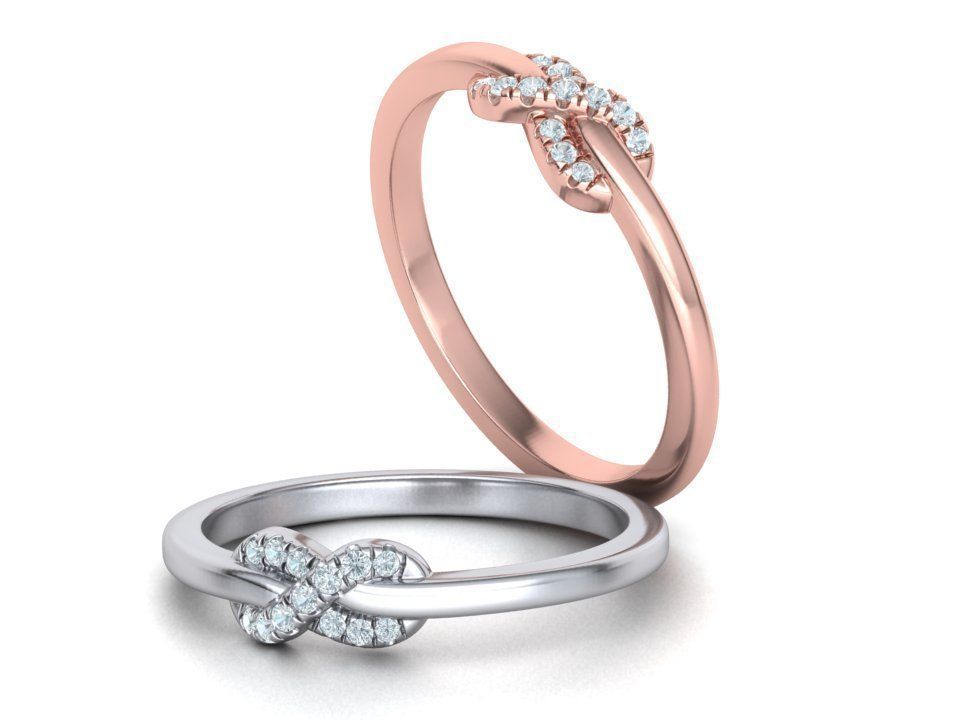 The Diamond Knot Forever Infinity ring 3dmodel 3D print model_4