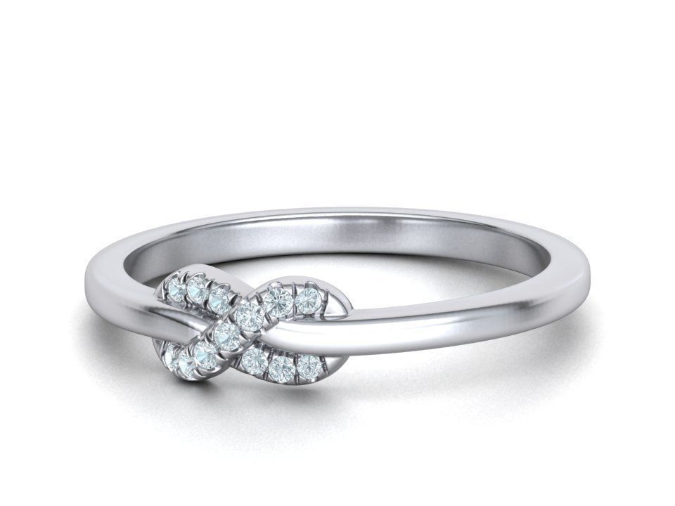 The Diamond Knot Forever Infinity ring 3dmodel 3D print model_1