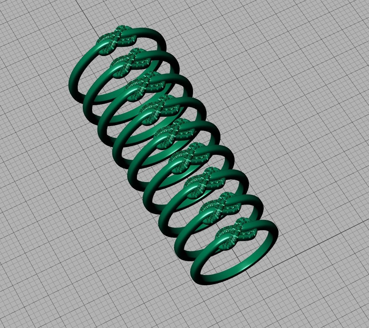 The Diamond Knot Forever Infinity ring 3dmodel 3D print model_12