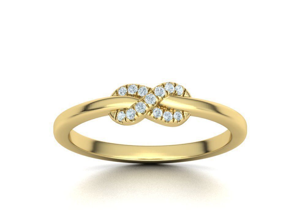 The Diamond Knot Forever Infinity ring 3dmodel 3D print model_15