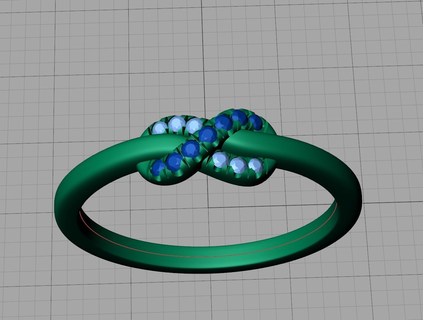 The Diamond Knot Forever Infinity ring 3dmodel 3D print model_6