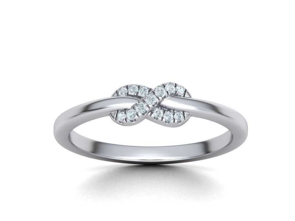 The Diamond Knot Forever Infinity ring 3dmodel 3D print model_14