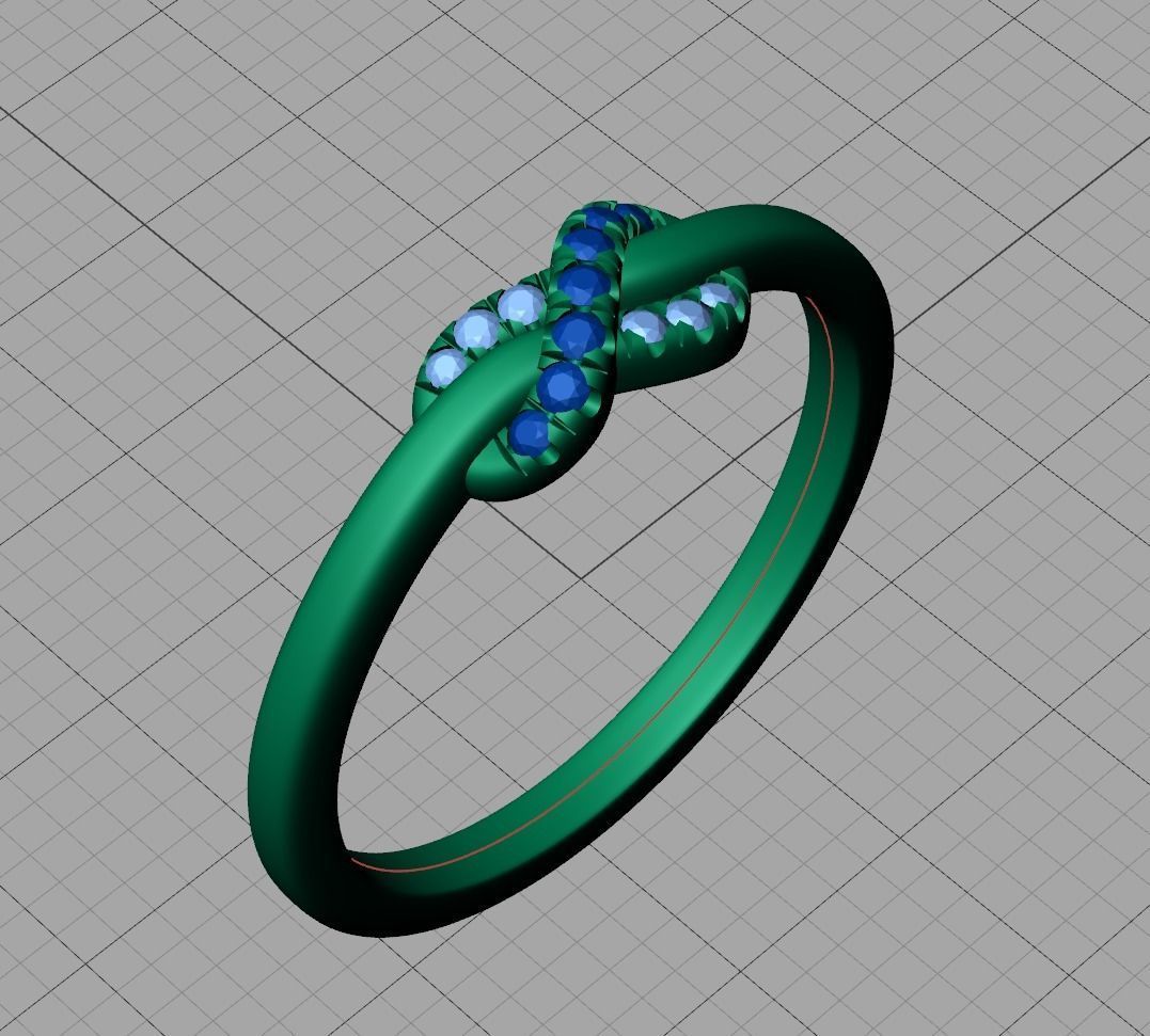 The Diamond Knot Forever Infinity ring 3dmodel 3D print model_8