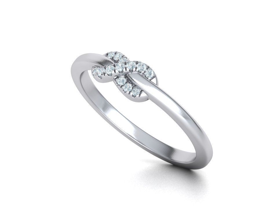 The Diamond Knot Forever Infinity ring 3dmodel 3D print model_17