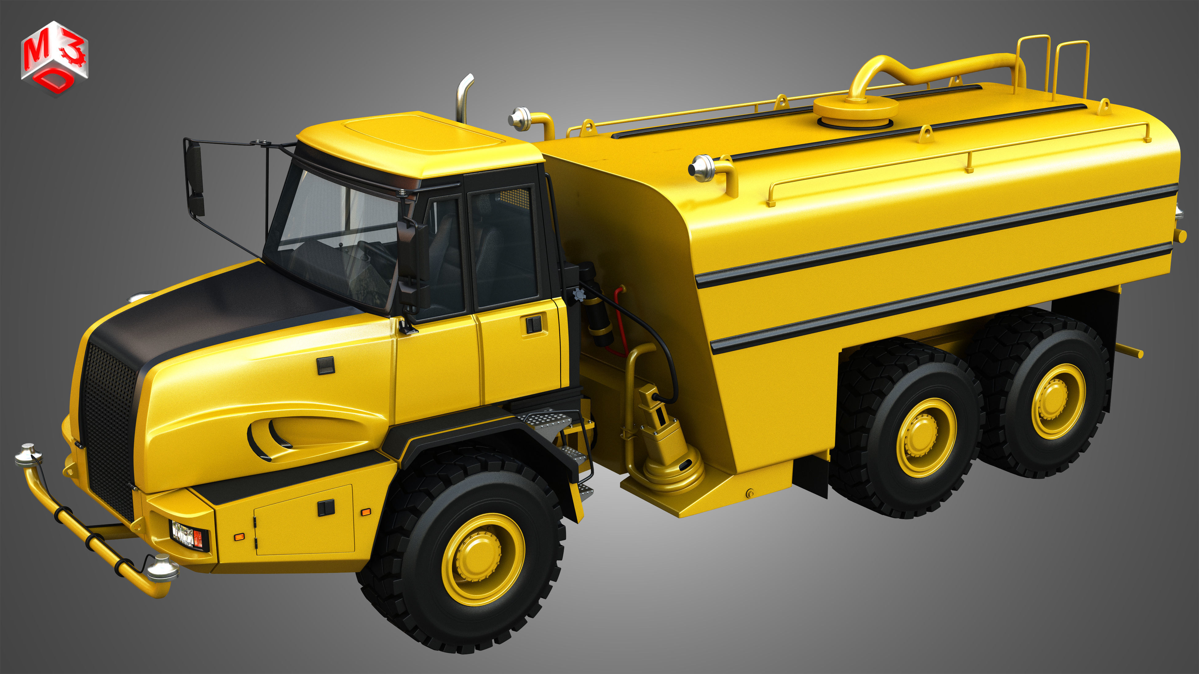 JD - 300D II Articulated  Water Tanker Truck 3D model_10