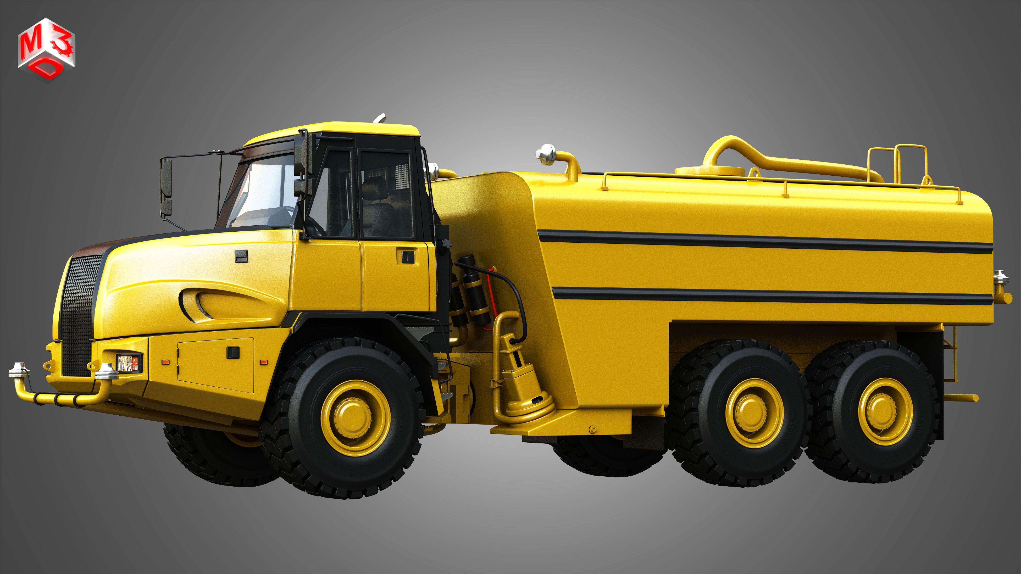 JD - 300D II Articulated  Water Tanker Truck 3D model_6