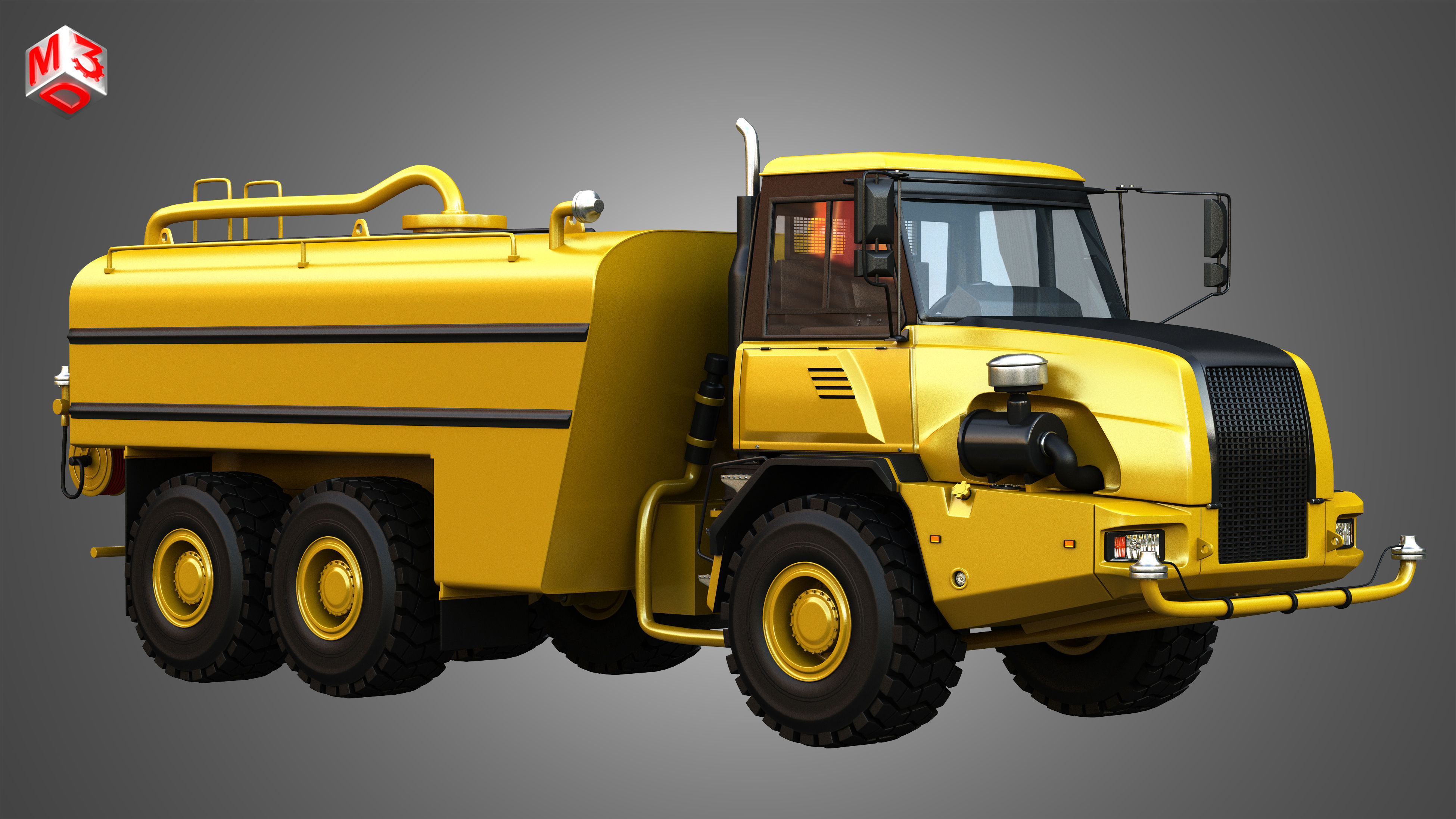JD - 300D II Articulated  Water Tanker Truck 3D model_2