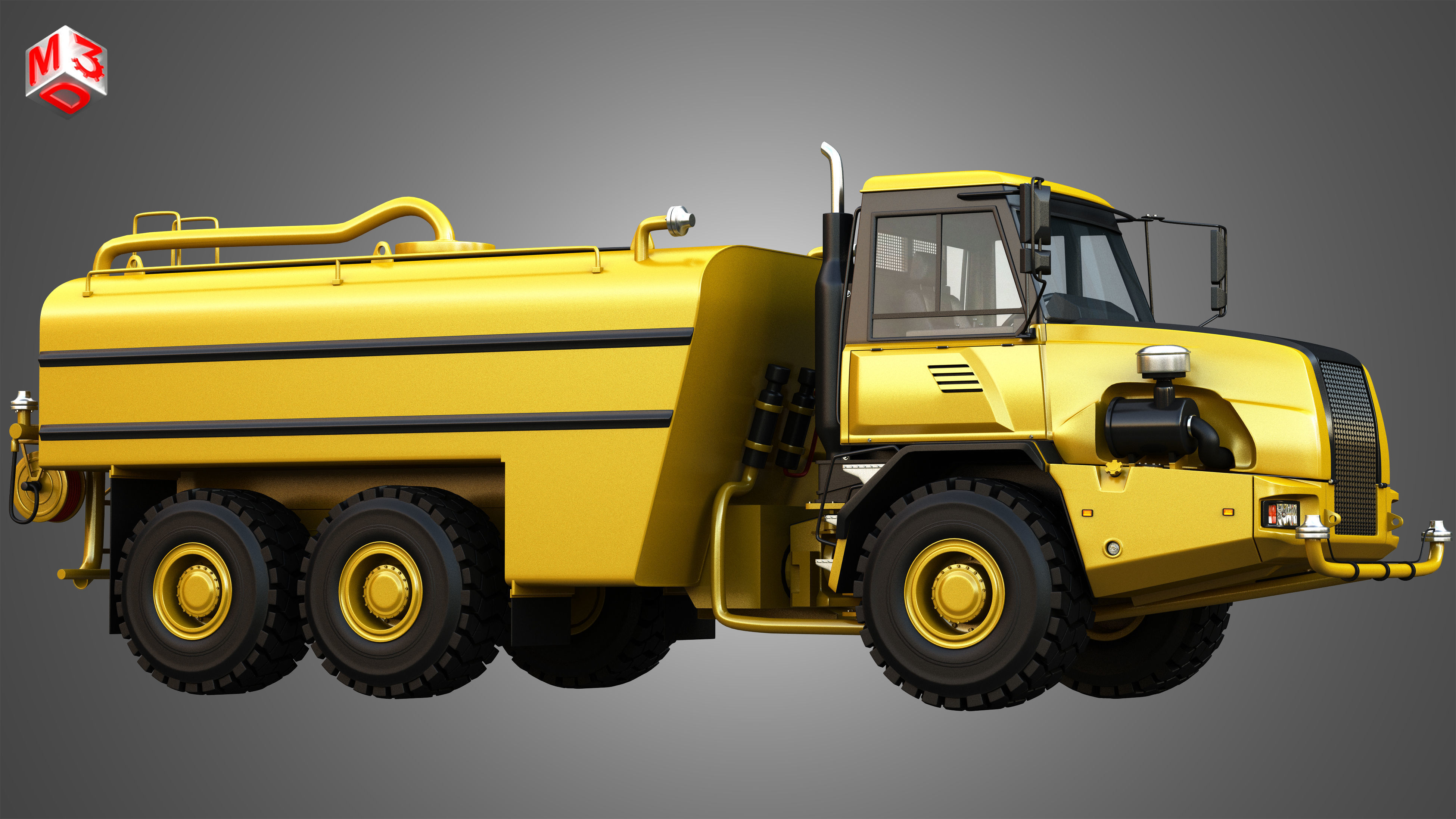 JD - 300D II Articulated  Water Tanker Truck 3D model_8