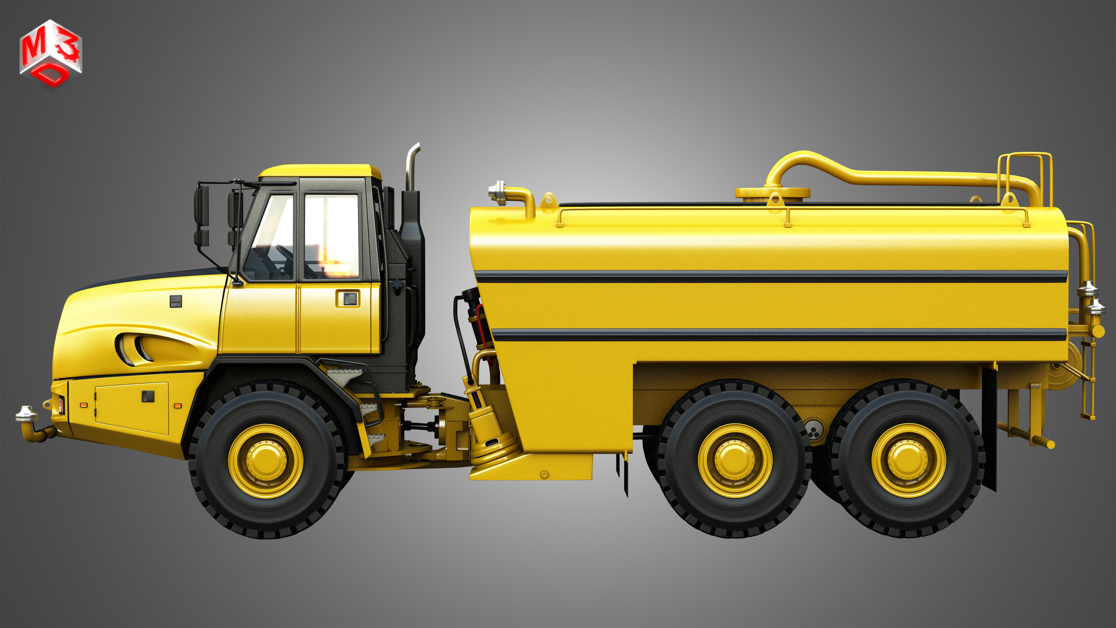 JD - 300D II Articulated  Water Tanker Truck 3D model_4