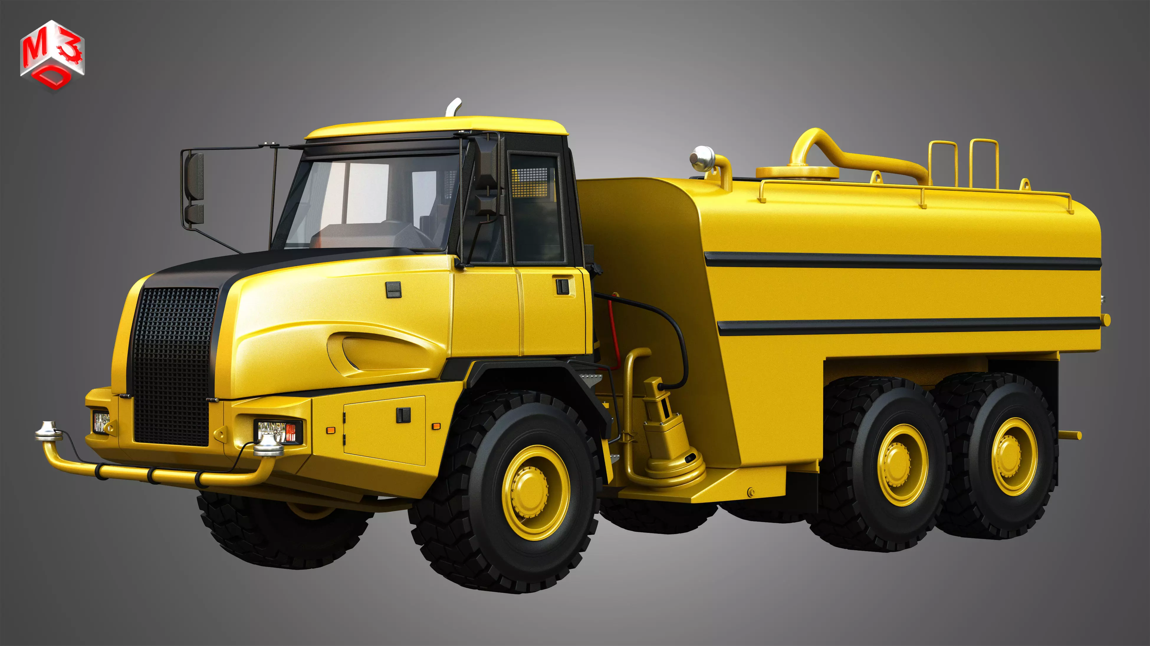 JD - 300D II Articulated  Water Tanker Truck 3D model_0
