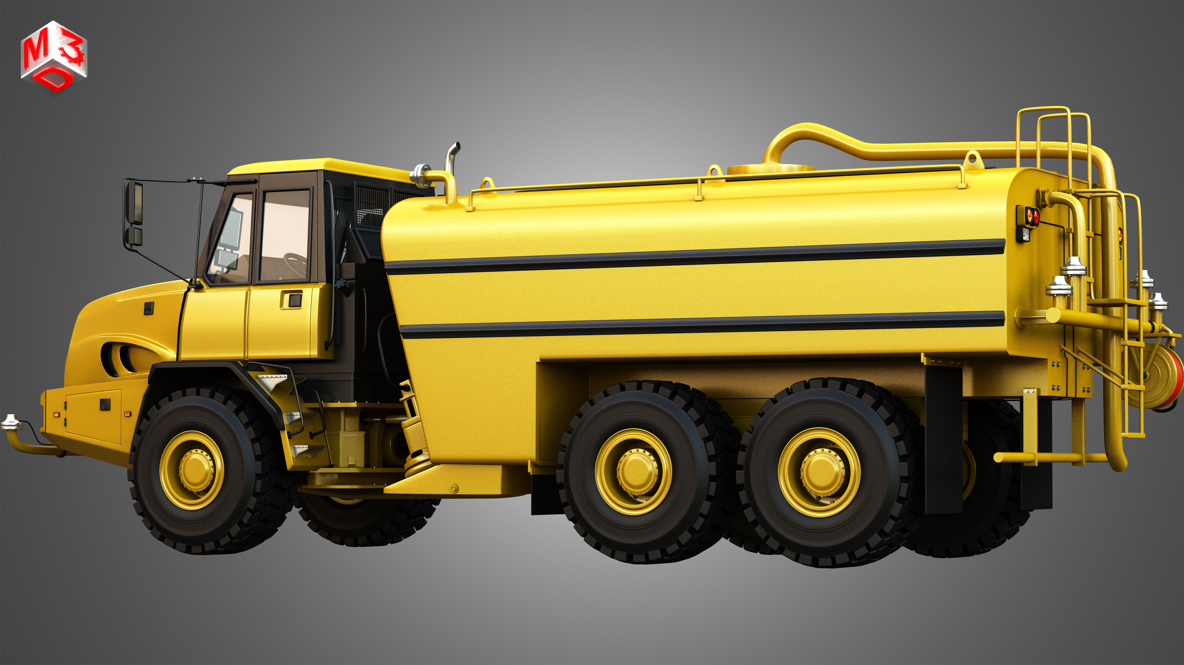 JD - 300D II Articulated  Water Tanker Truck 3D model_9