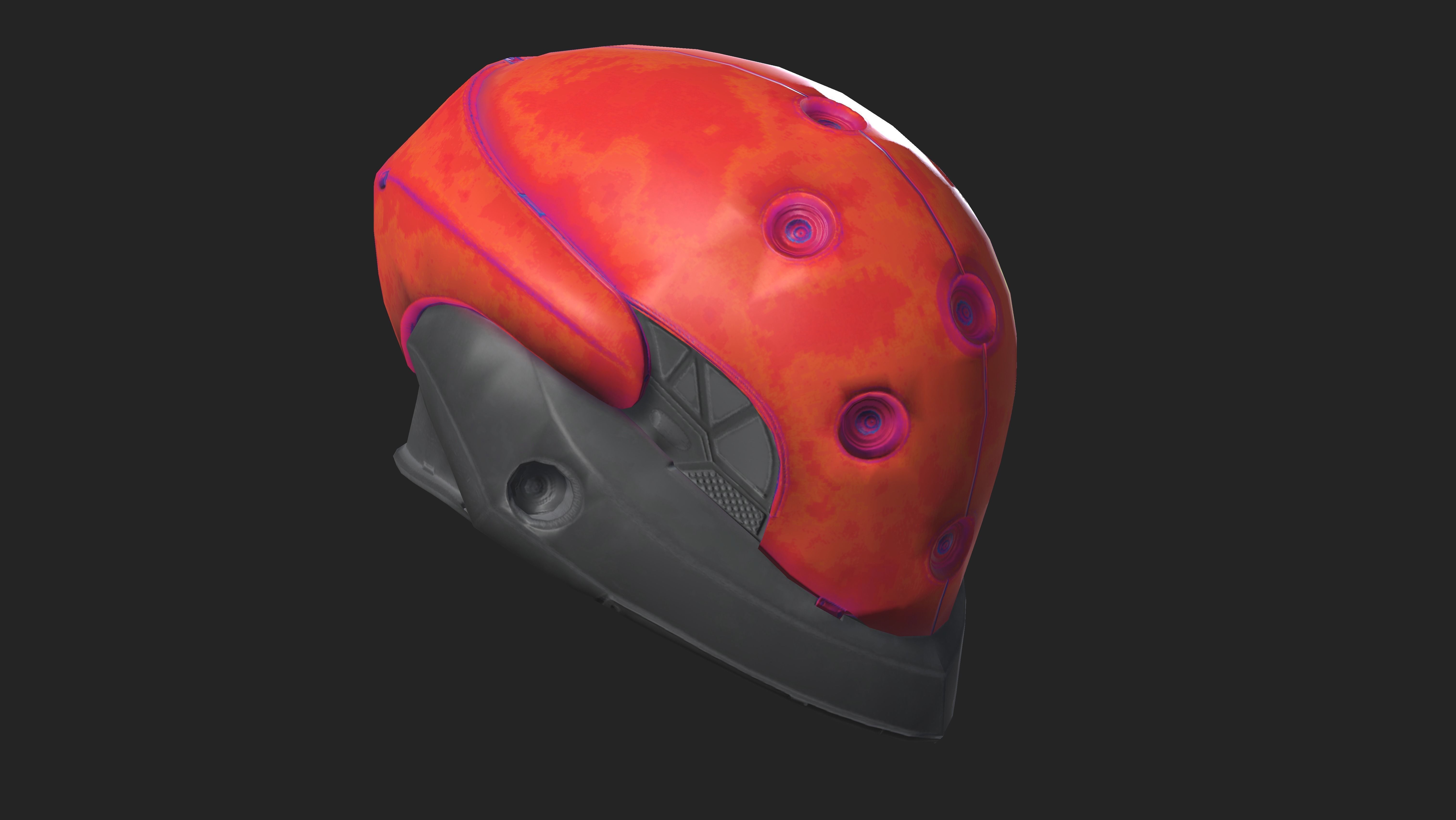 Project 2 - Toxic Red Low-poly 3D model_4