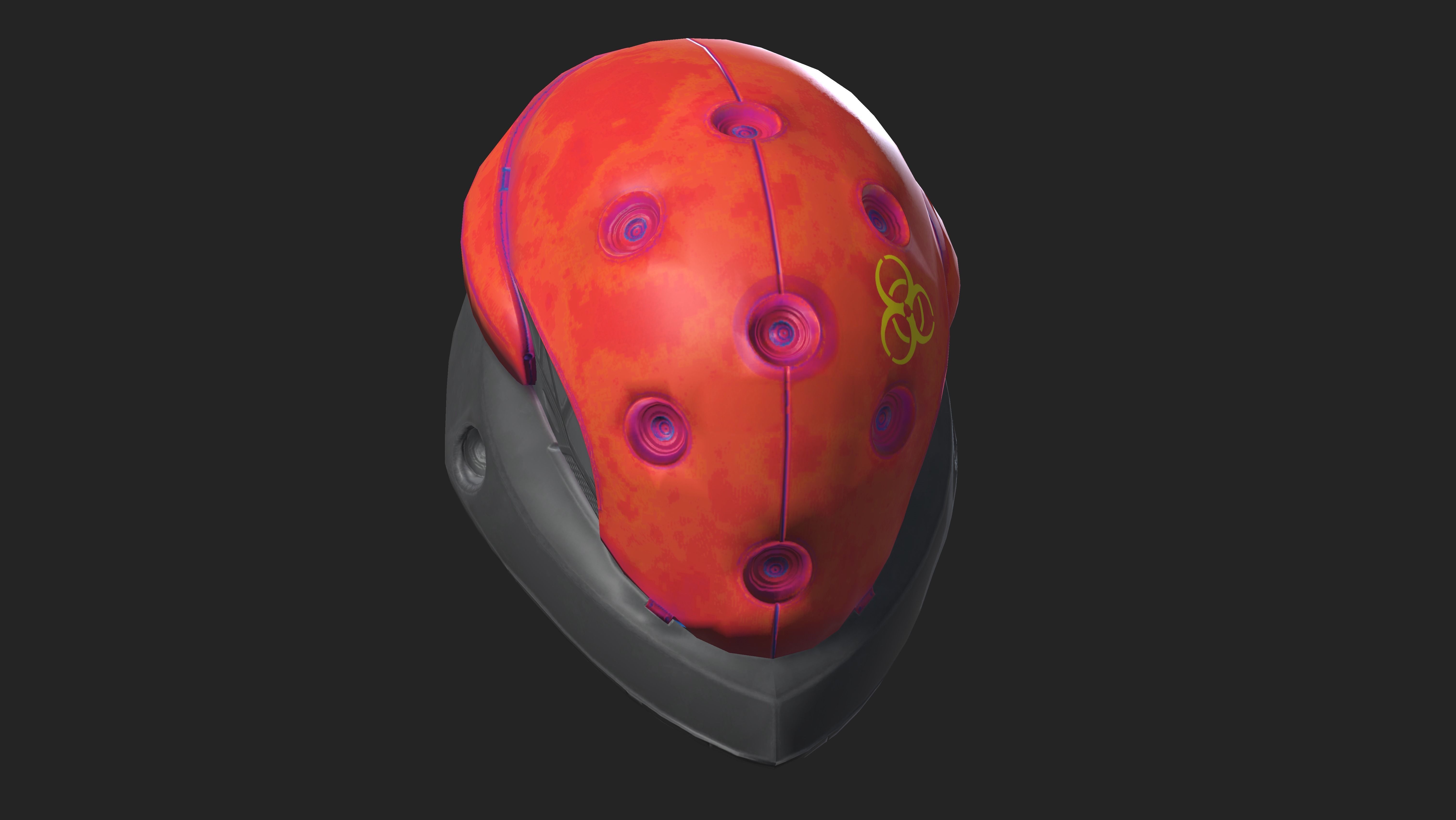Project 2 - Toxic Red Low-poly 3D model_2