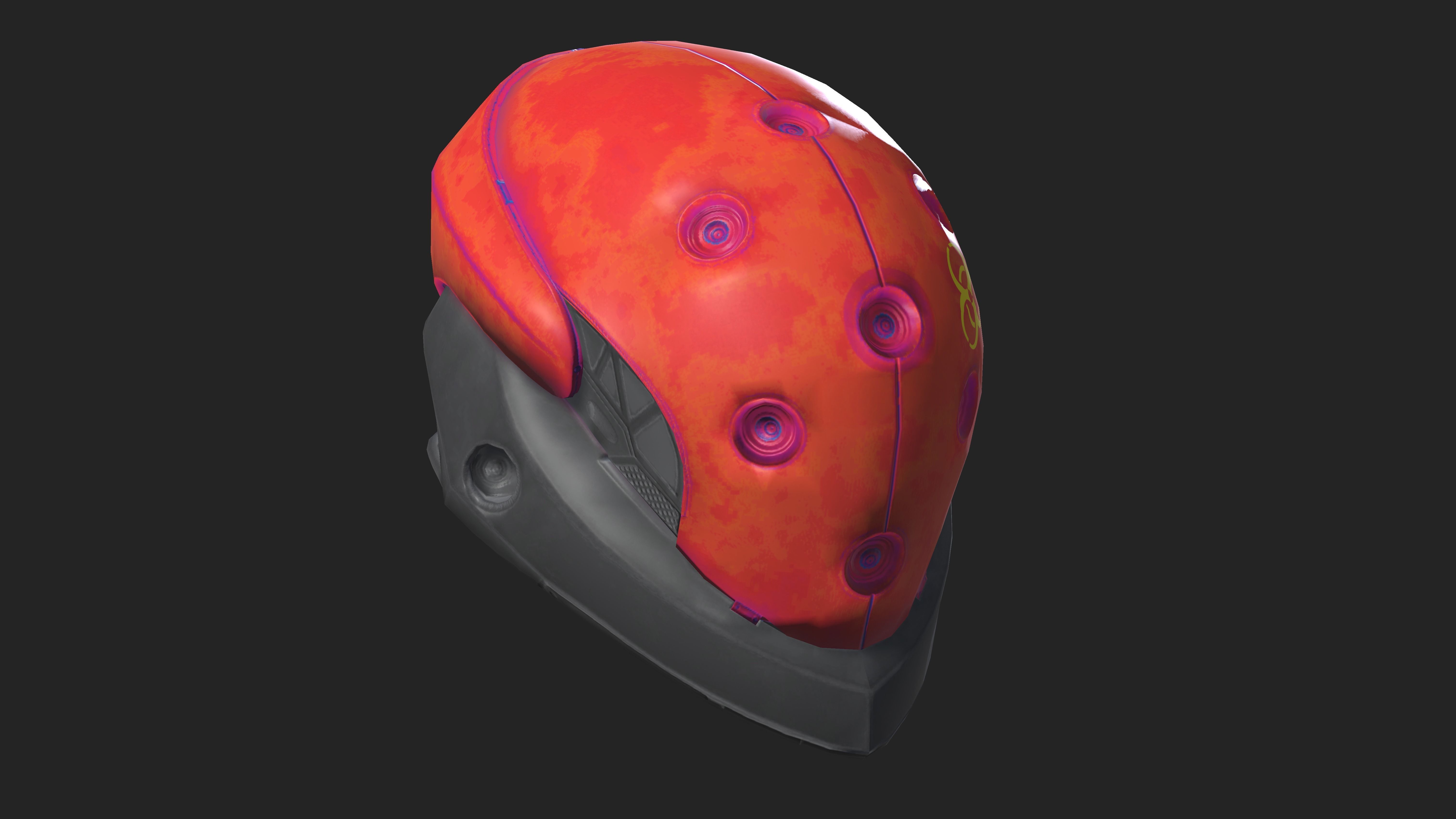 Project 2 - Toxic Red Low-poly 3D model_3